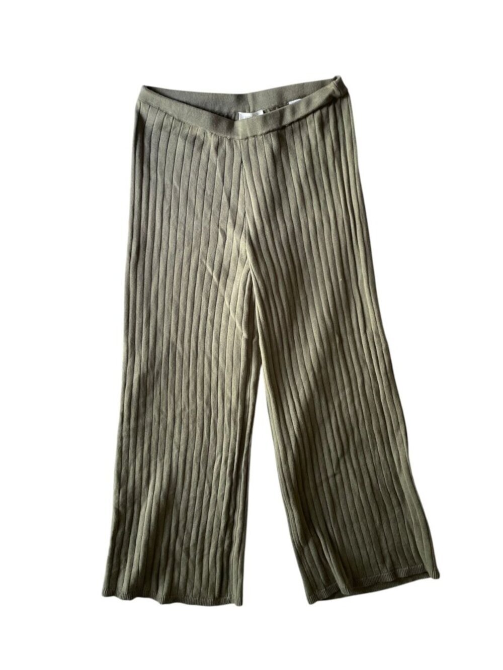 Haven Well Within Organic Cotton Wide Rib Pants and Boxy Top Set Lounge Green XL - Picture 2 of 11